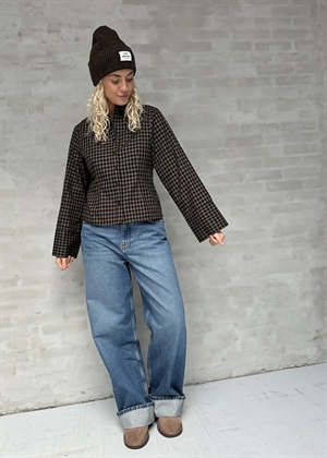 Rosa mini check skjorte Sort Neo Noir 